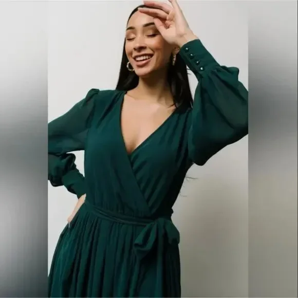 Baltic Born | Celine Maxi Dress | Hunter Green | Medium - Picture 2 of 15